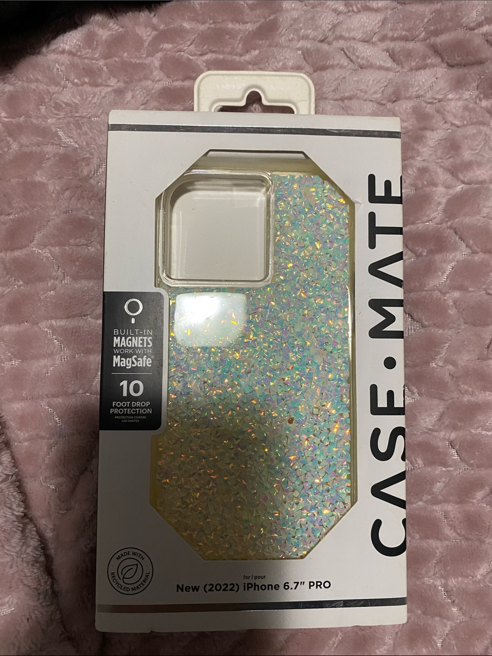 case-mate Iridescent Glitter MagSafe iPhone 6.7" Pro Case - Holographic White